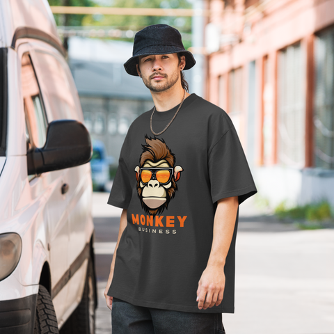 Monkey Business Oversized faded t-shirt