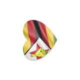 Zimbabwe Flag Heart Coaster