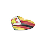 Zimbabwe Flag Heart Coaster