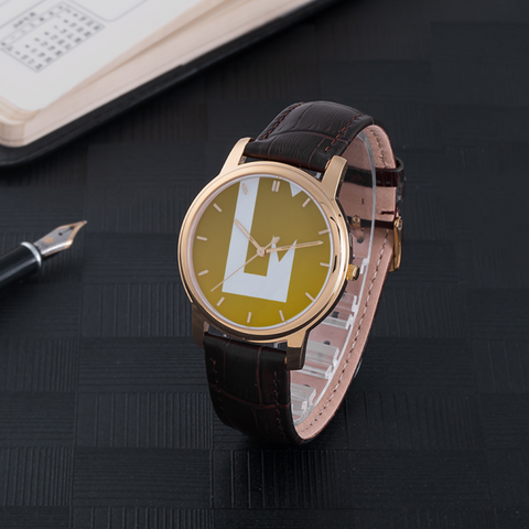 Iconic LaMonki 30 Meters Waterproof Quartz Fashion Watch With Brown Genuine Leather Band
