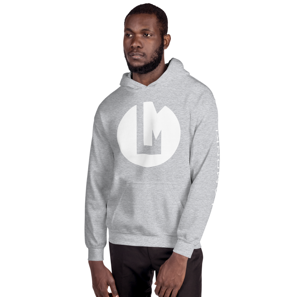 White Symbol Print Unisex Hoodie