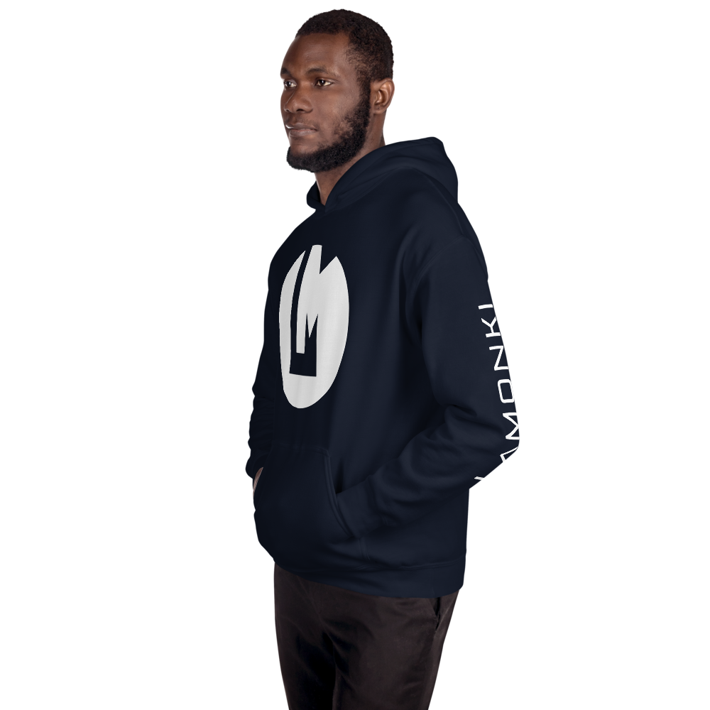 White Symbol Print Unisex Hoodie