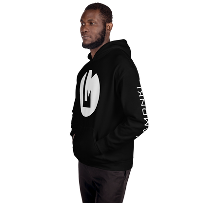 White Symbol Print Unisex Hoodie