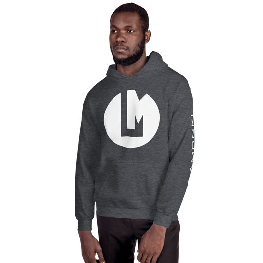 White Symbol Print Unisex Hoodie