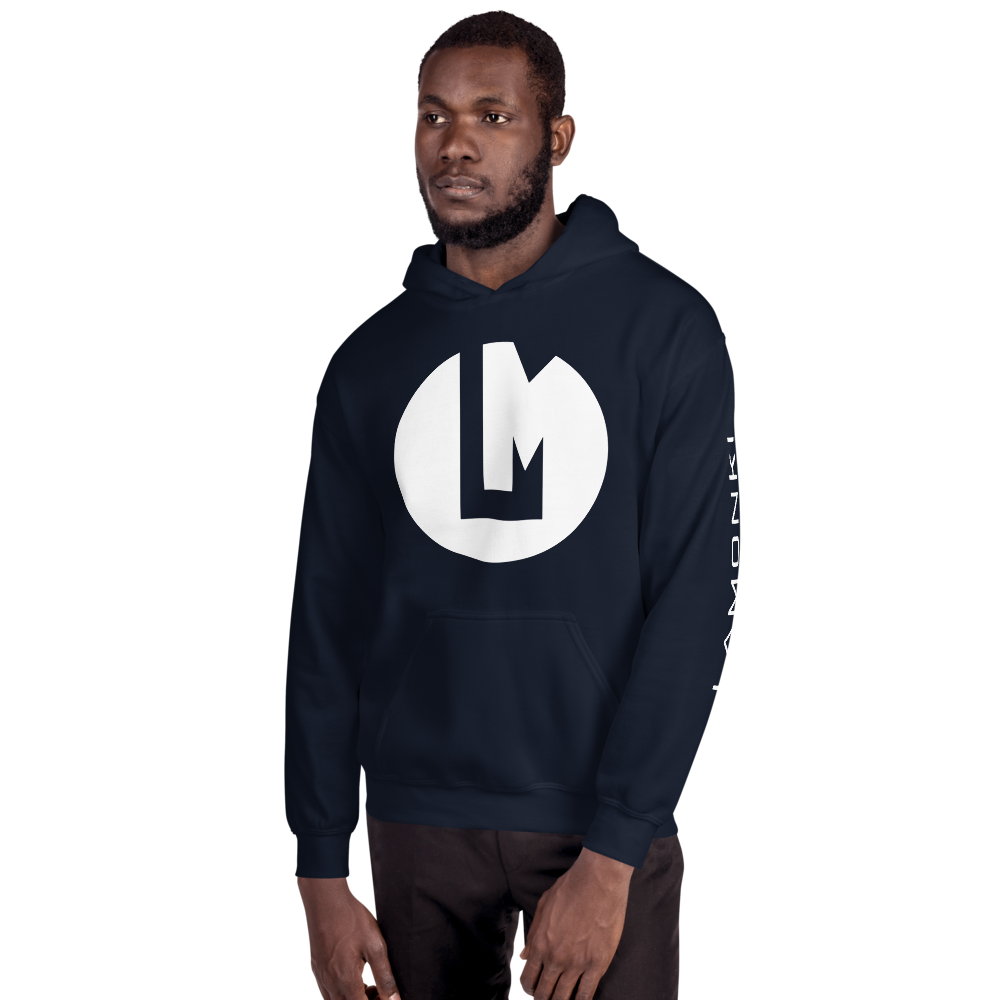 White Symbol Print Unisex Hoodie