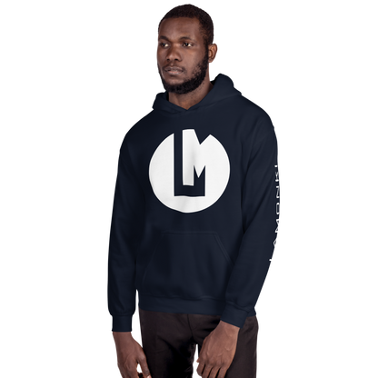 White Symbol Print Unisex Hoodie