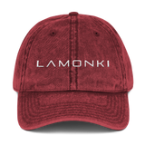 White LaMonki Vintage Cotton Twill Cap