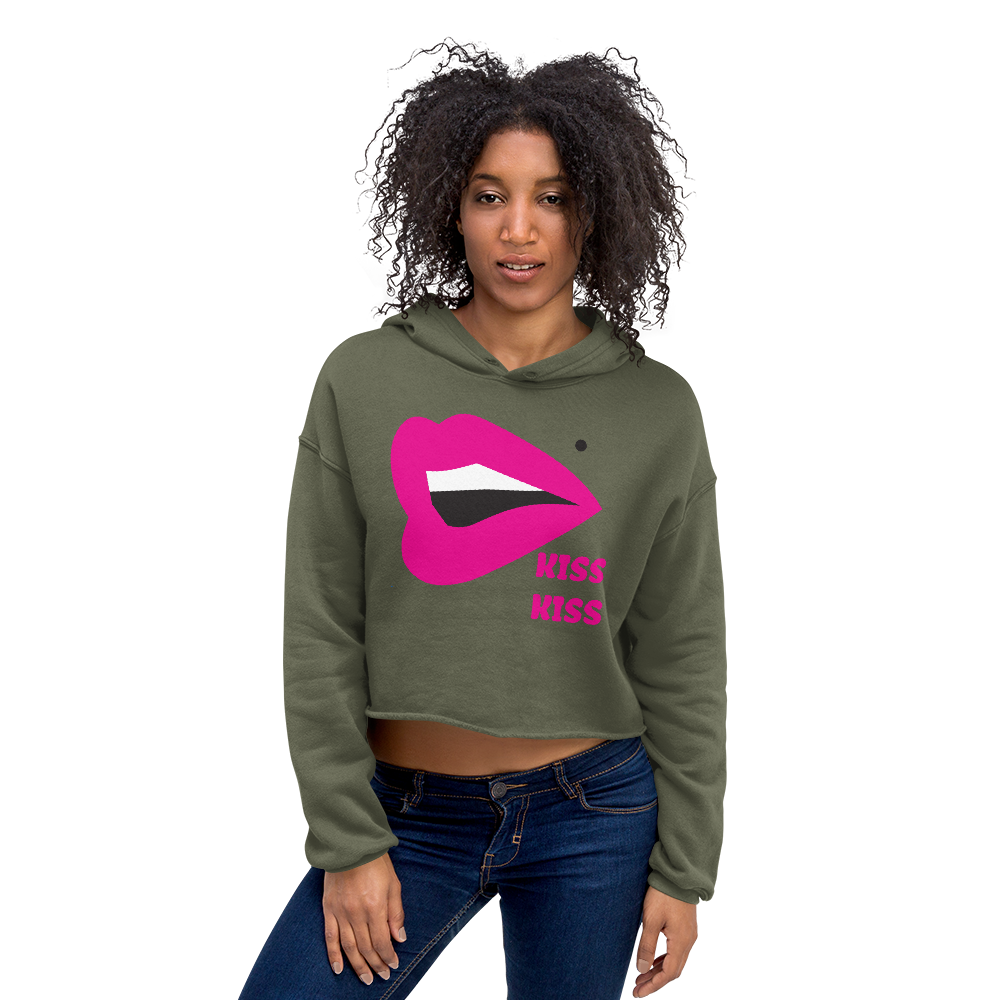 Kiss Kiss Crop Hoodie