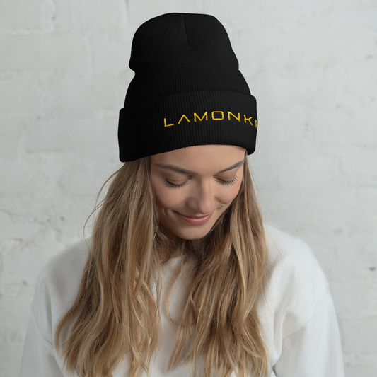 Yellow LaMonki Cuffed Beanie