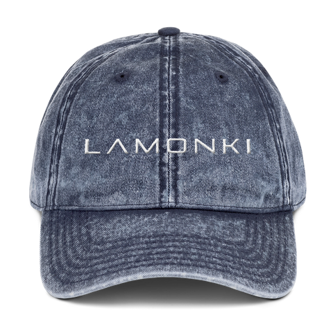 White LaMonki Vintage Cotton Twill Cap