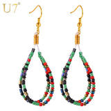 U7 Coral Earrings For Women Drop Earrings Trendy Fashion Jewelry Wholesale African Coral Beads Earrings E743